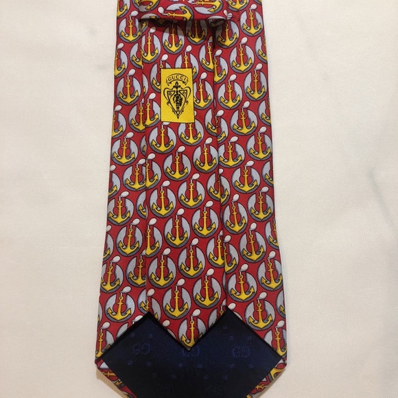 Gucci Fisherman Anchor Tie 100% Silk (Italy) - Picture 2 of 5